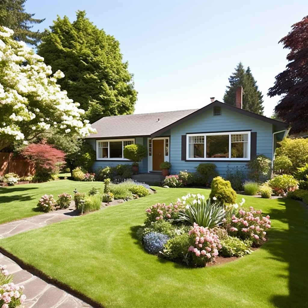 Simplicity in Front Lawn For Houses - Front Of The House Garden Design