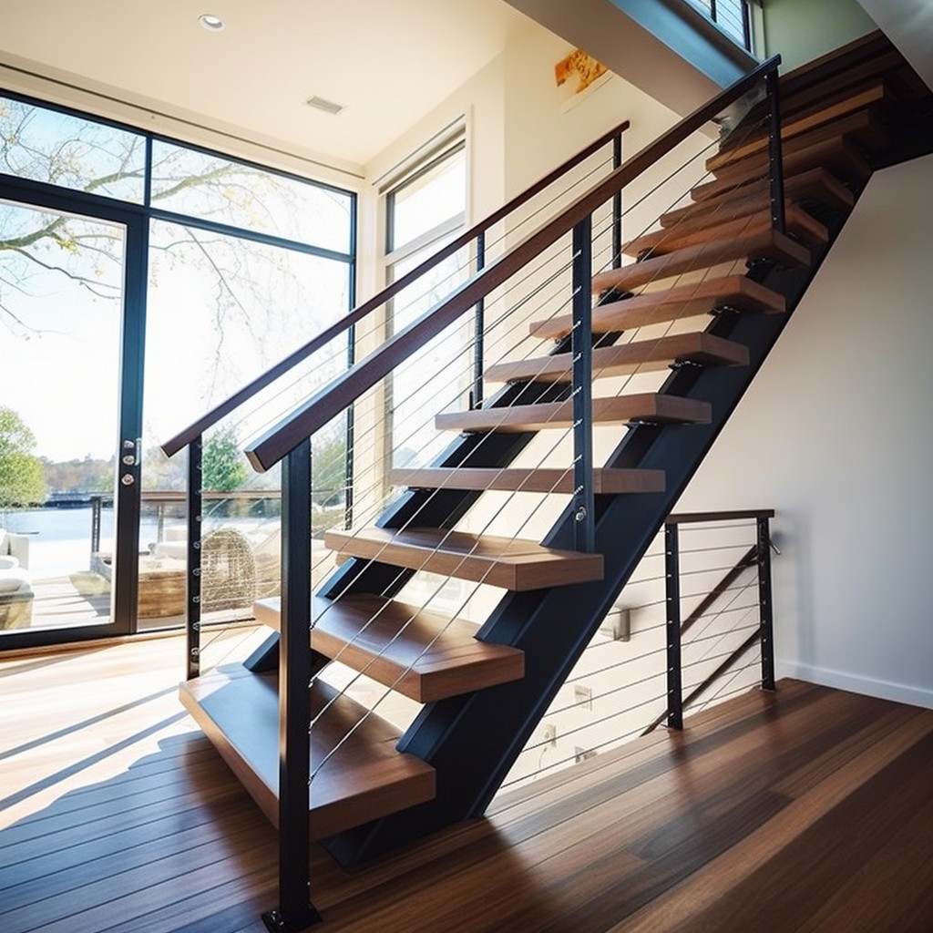 Steel Cable Stair Railing - Staircase Handrail Design