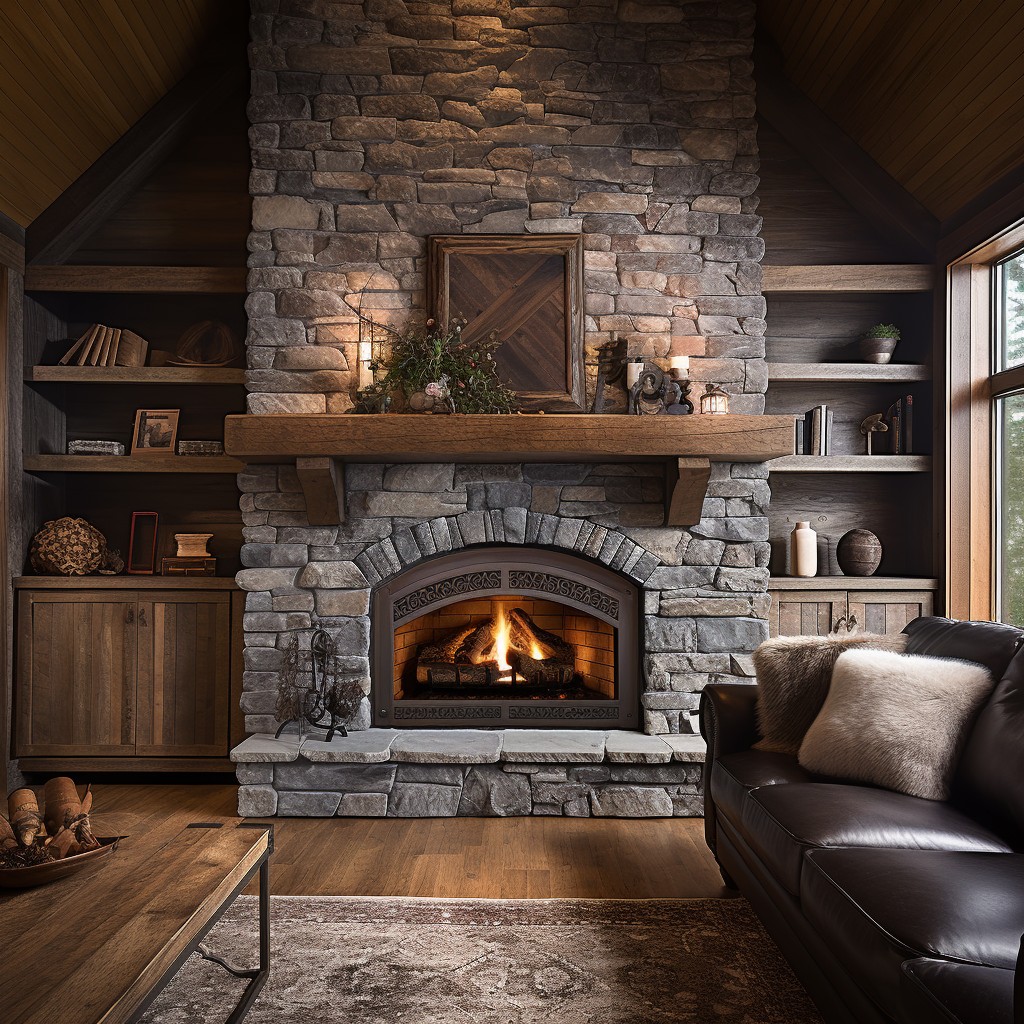 Stone Fireplace - Rustic Decoration