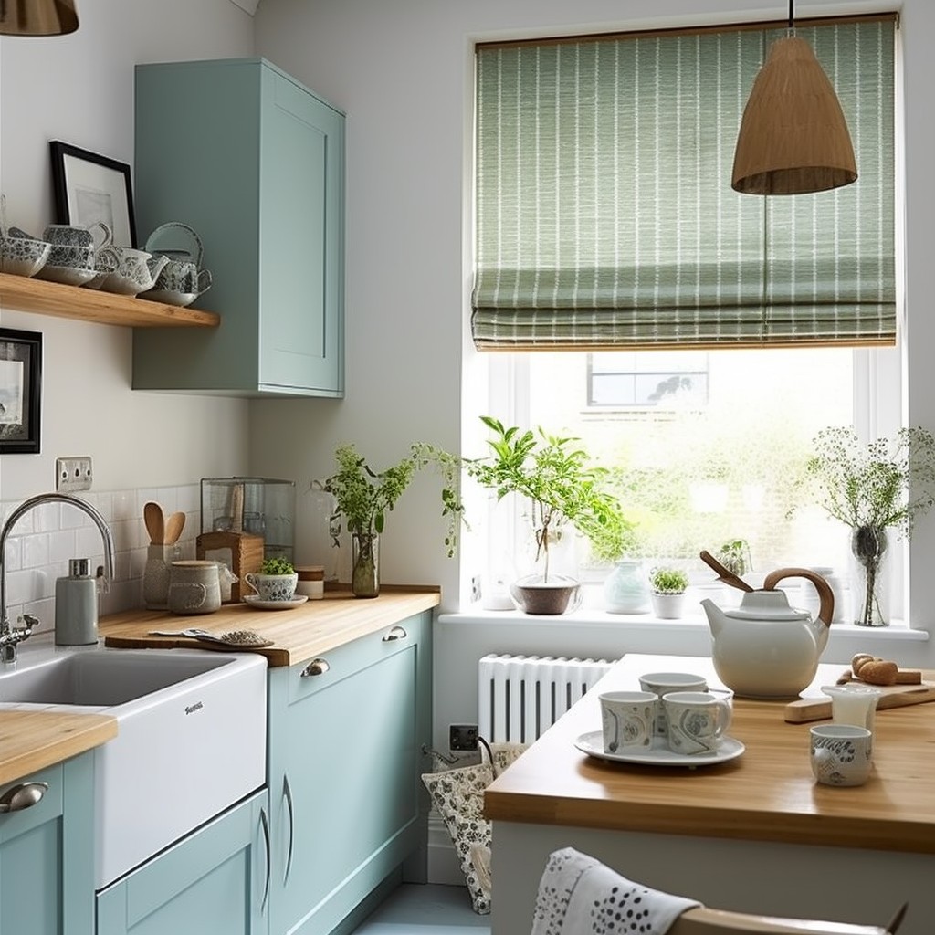Striped Shade  Modern Kitchen Cabinet Curtains
