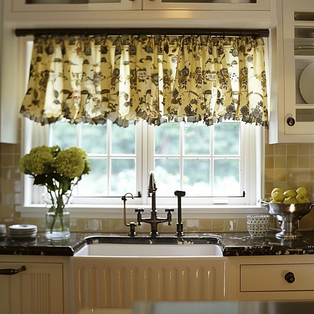 Style with Cafe Curtains - Small Kitchen Interior Design