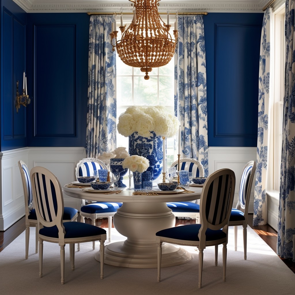 Suave Contrast Colour of Royal Blue - Ivory