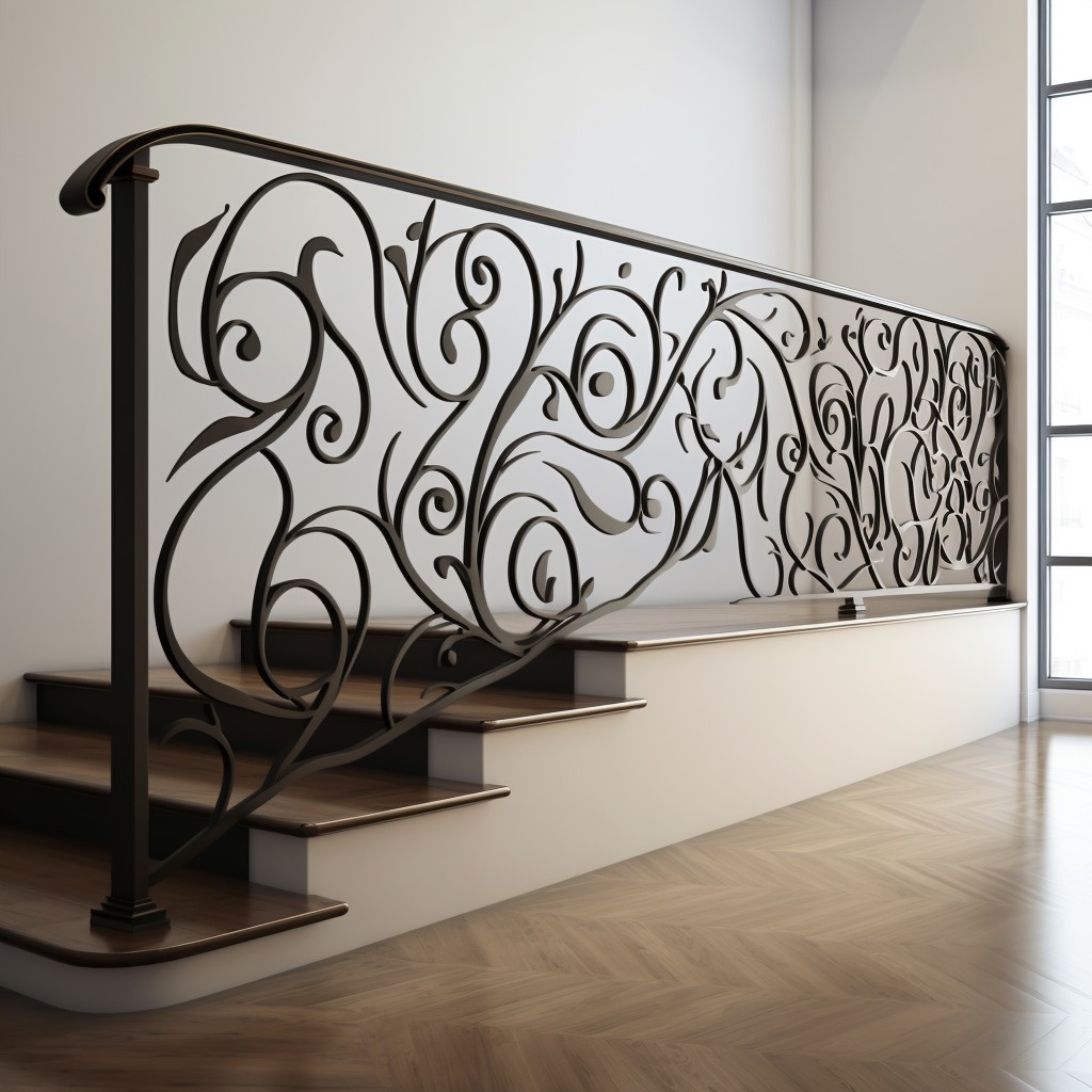 Swirls of Elegance - Staircase Handle Design
