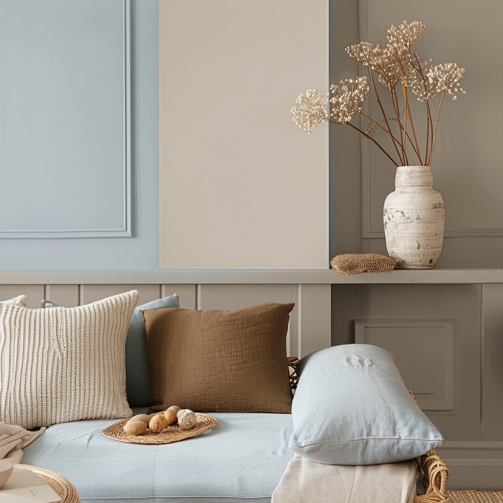 the Numero Uno Combination of Light Blue Colour Paint Wall - Taupe