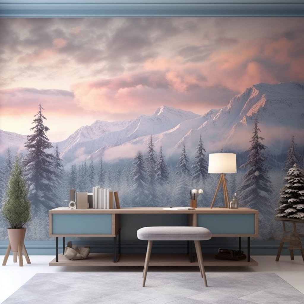 The Picturesque Touch with Murals and Landscapes - Latest Wallpaper Designs For Living Room