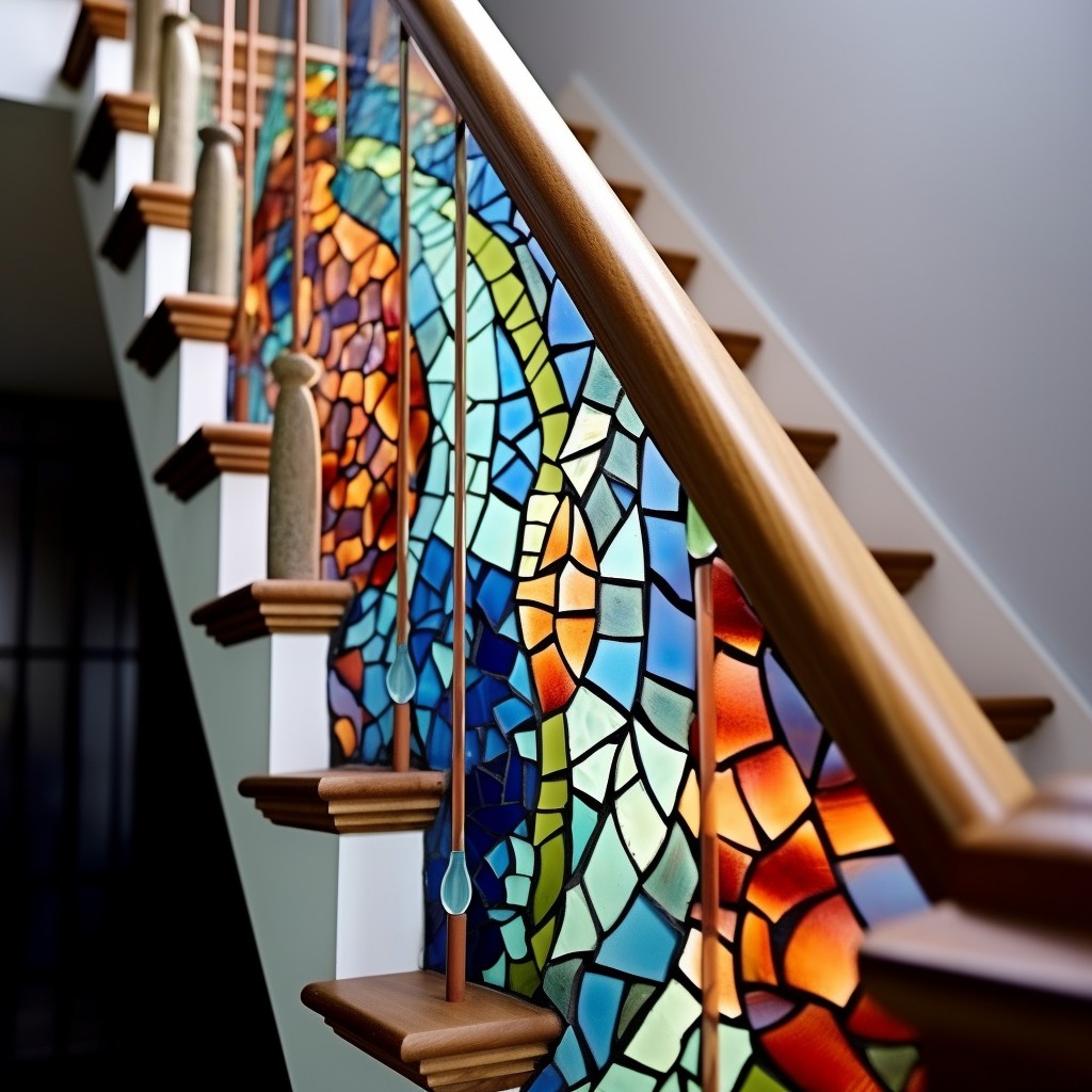 Tile Mosaic Marvel - Staircase Handrail Design