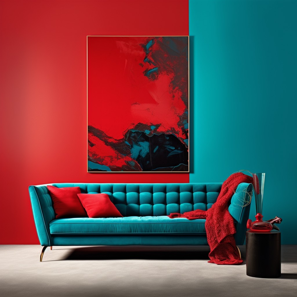 Turquoise Blue - Red Combination Colours
