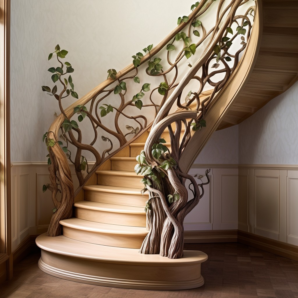 Twirling Vine Bannister Rails For Stairs - Steps Handrail Design