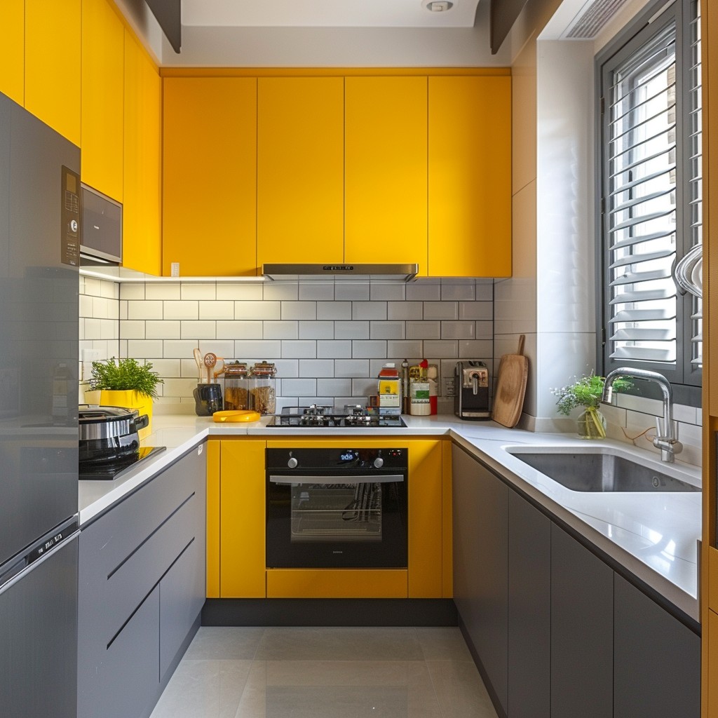 Two-Tone Colour Cabinets - Small Kitchen Furniture