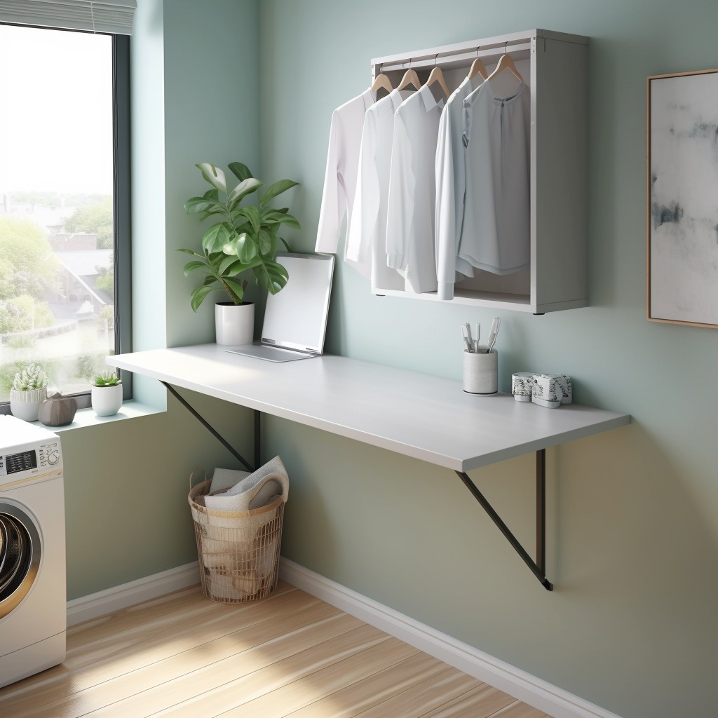 Use Fold-Out Desk For Multi-Tasking - Laundry Room Design