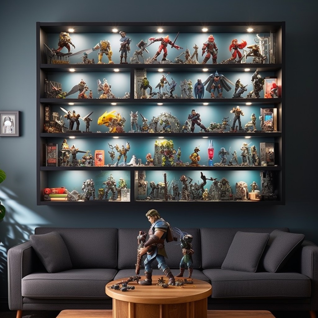 Wall-Mounted Display for Collectibles - Indoor Game Room