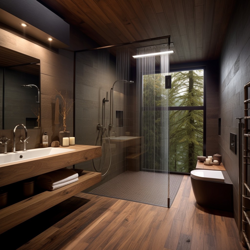 Warm and Contemporary Bathroom - Latest Shower Designs