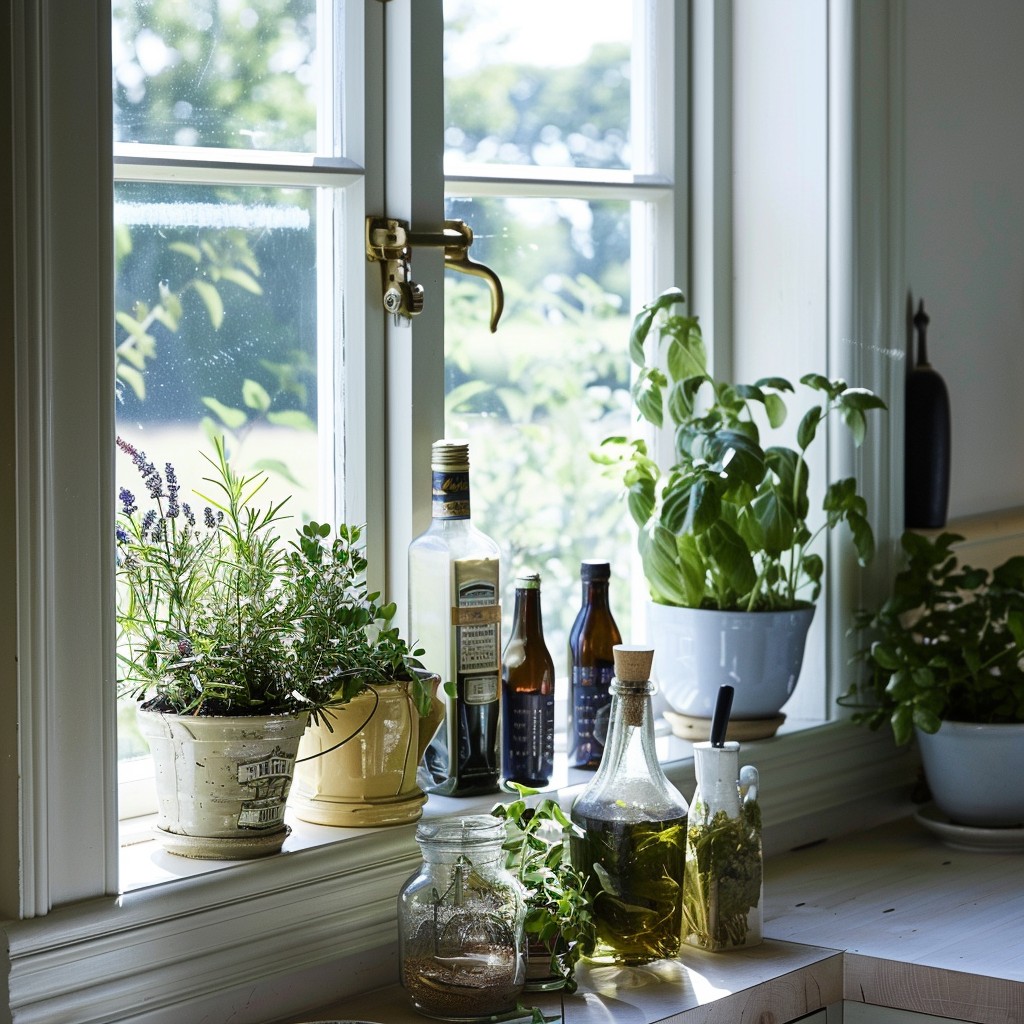 Window Sills for Storage - Small Space Kitchen Cupboard Designs