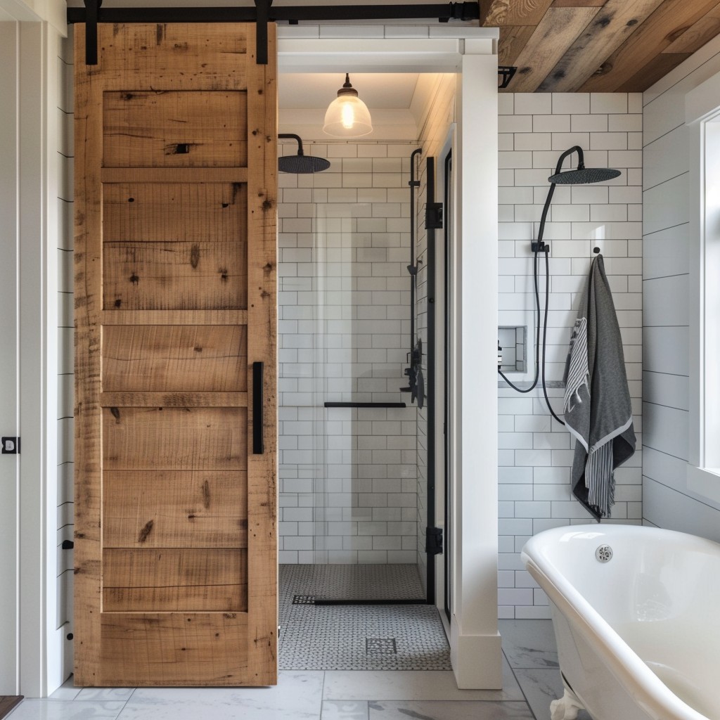 Woody Farmhouse - Shower Bathroom Design