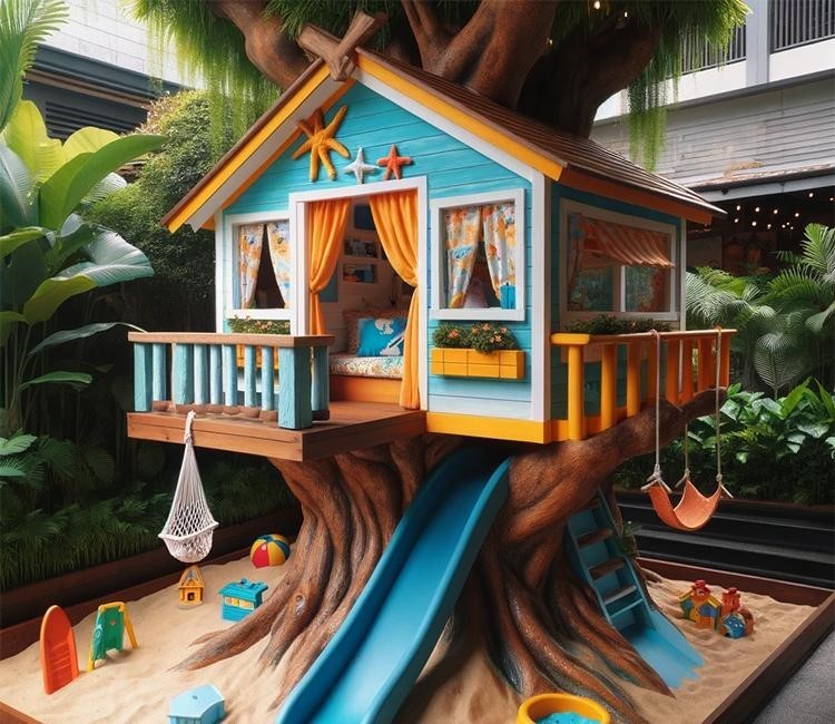 Beach-Themed Treehouse
