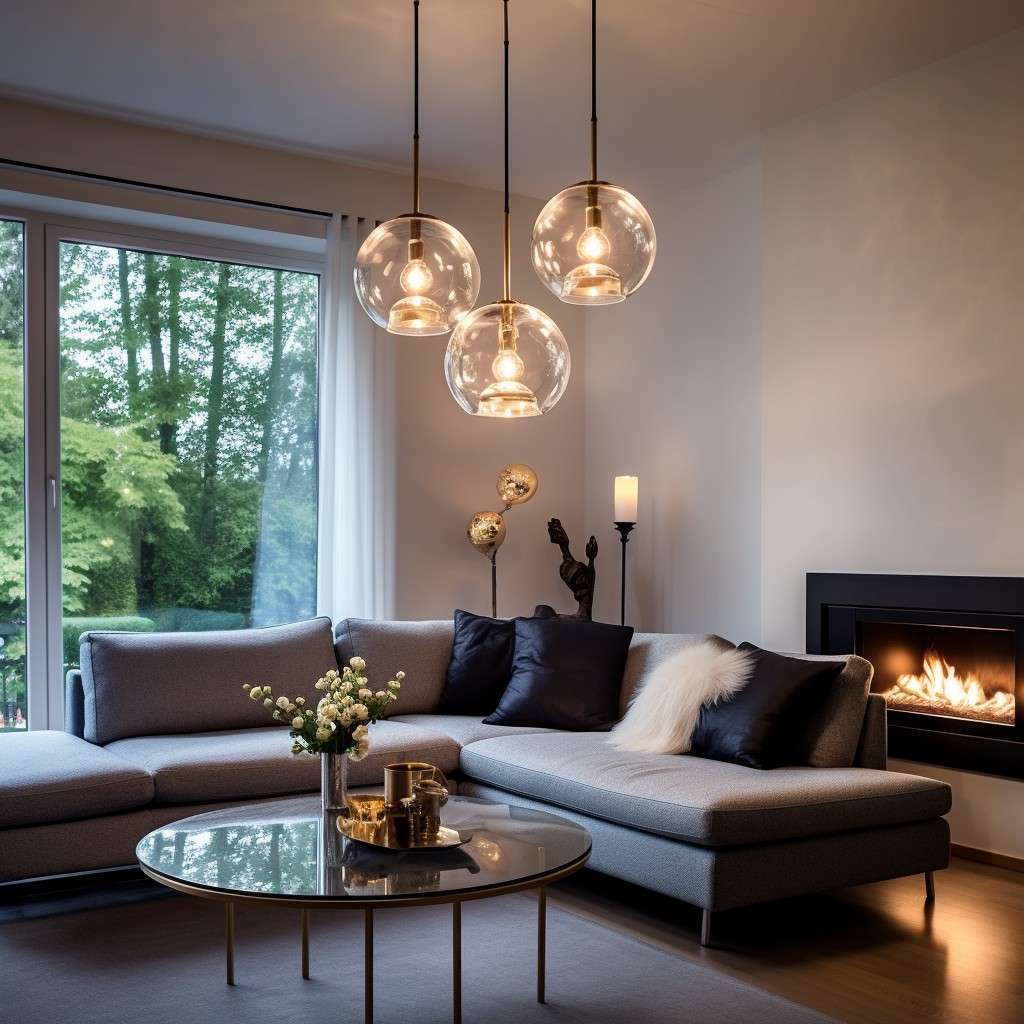 Choose Dramatic Pendants- Ways to Make Living Room Beautiful