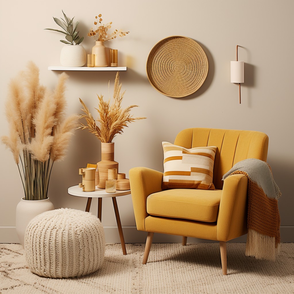 Cream and Colour Combination with Mustard Yellow