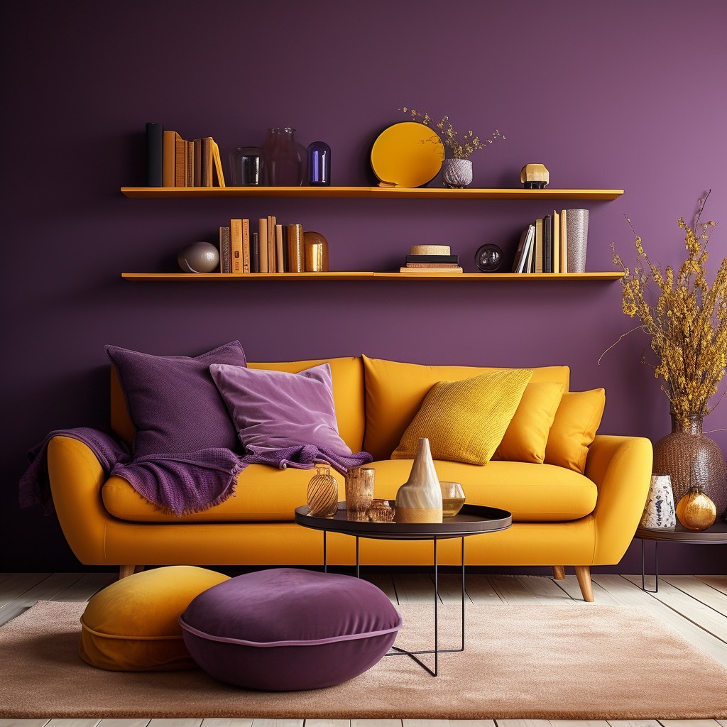 Dark Purple and Mustard Yellow Combination Colour