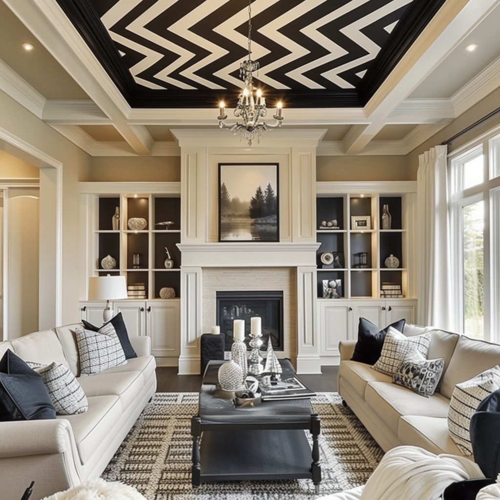 Elevate the Family Room with a Statement Ceiling