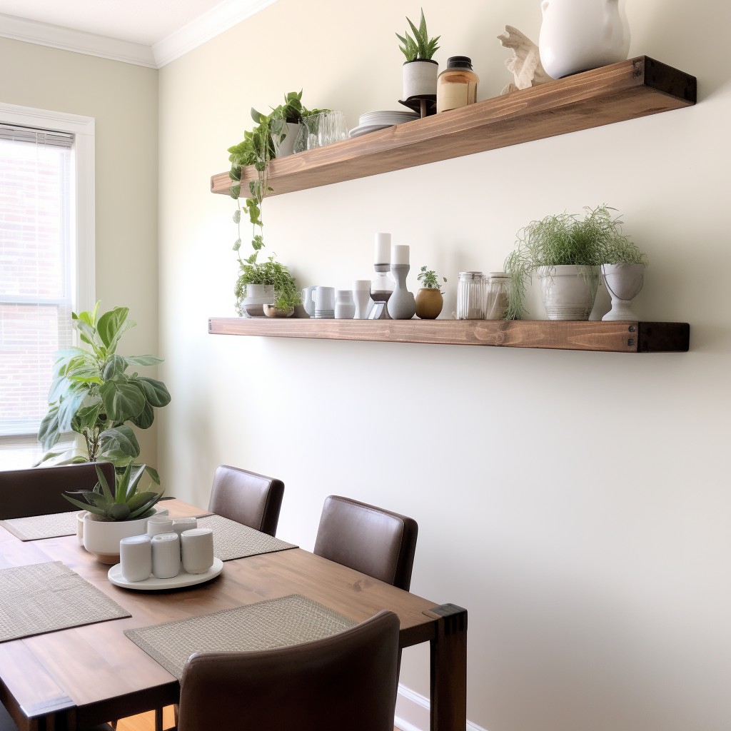 Floating Shelves - Dining Room Wall Decor Ideas