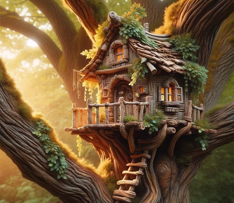 Mini House on Tree for Small Spaces