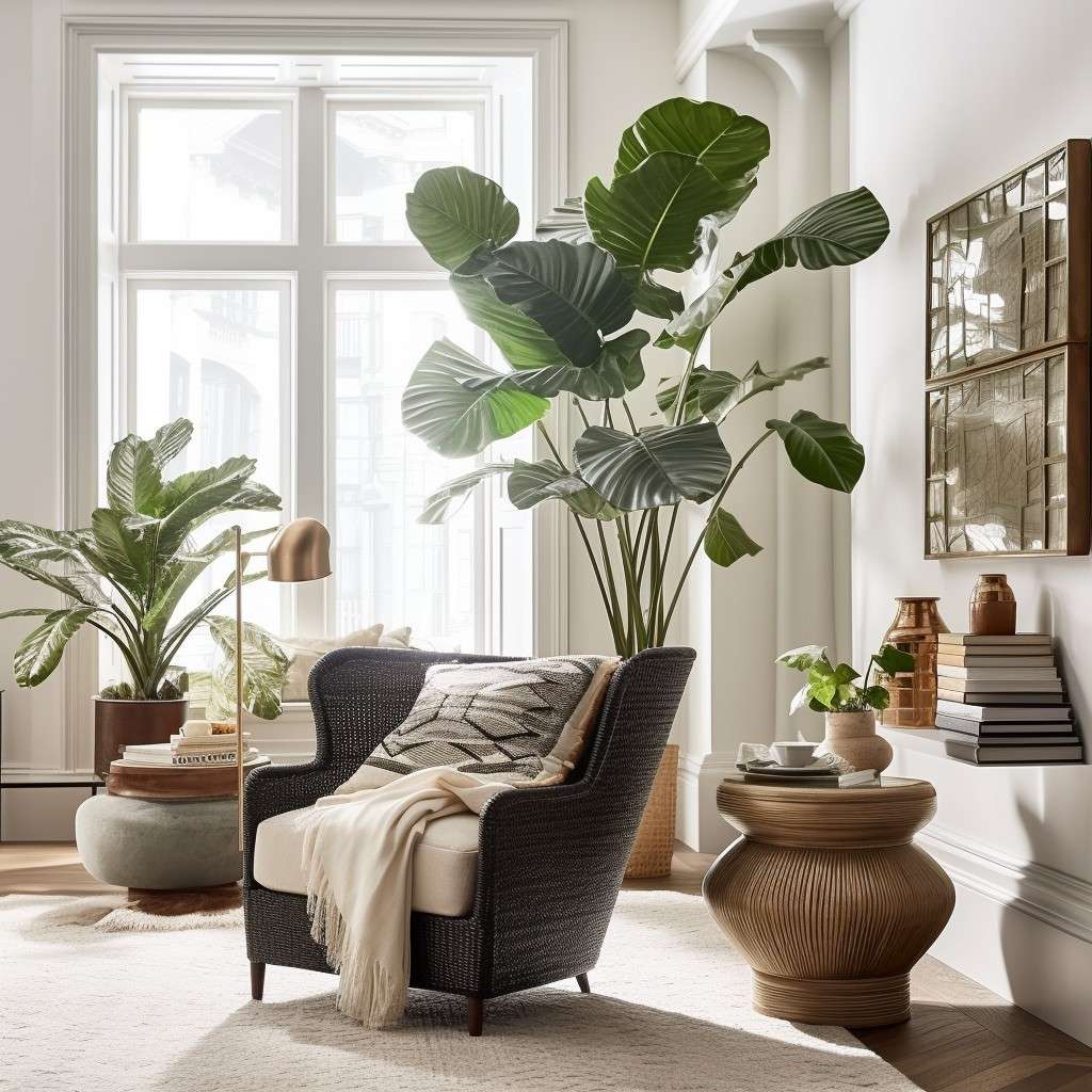 Place a Large Potted Plants- Easy Ways to Make Living Room Beautiful