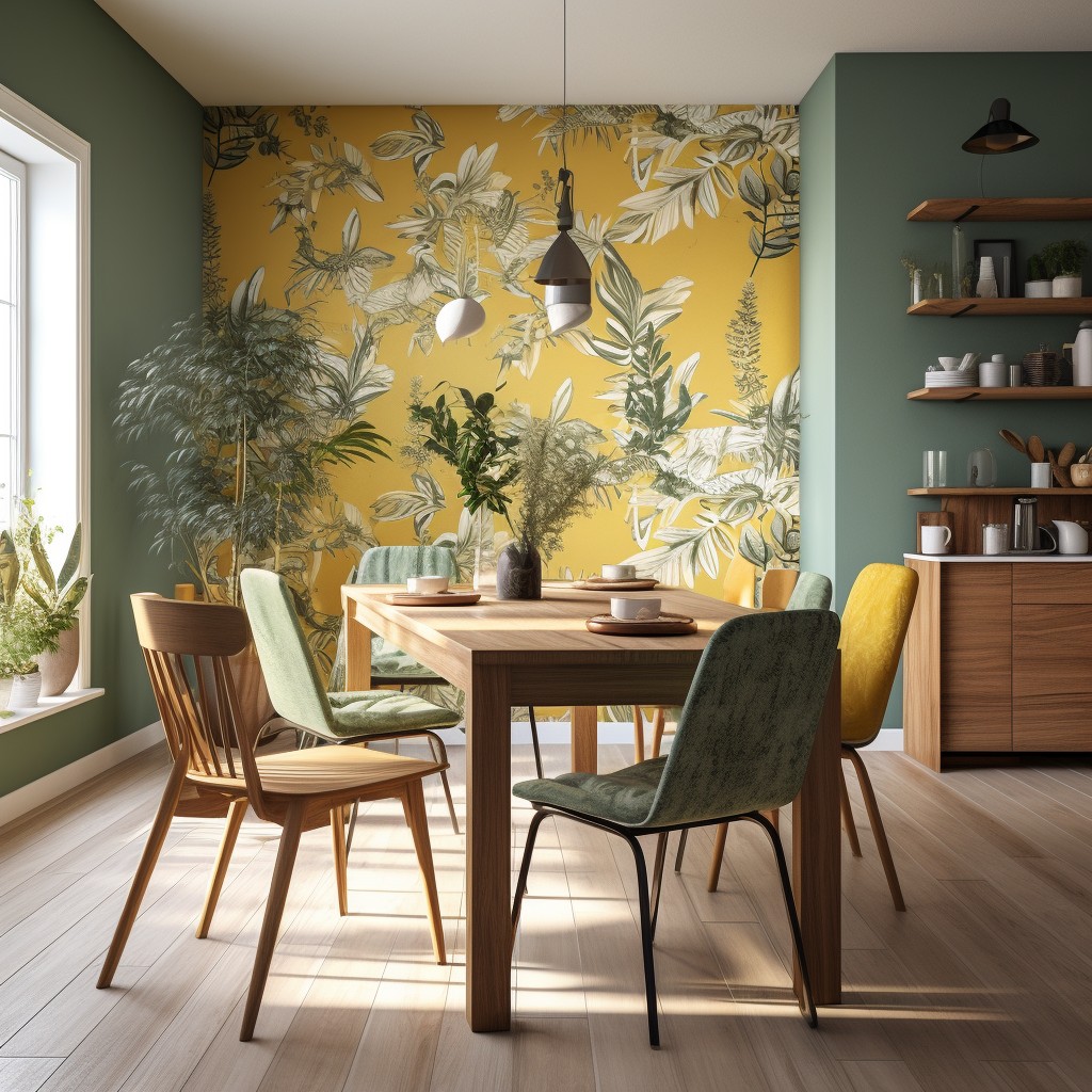 Sage Green and Mustard Colour Contrast