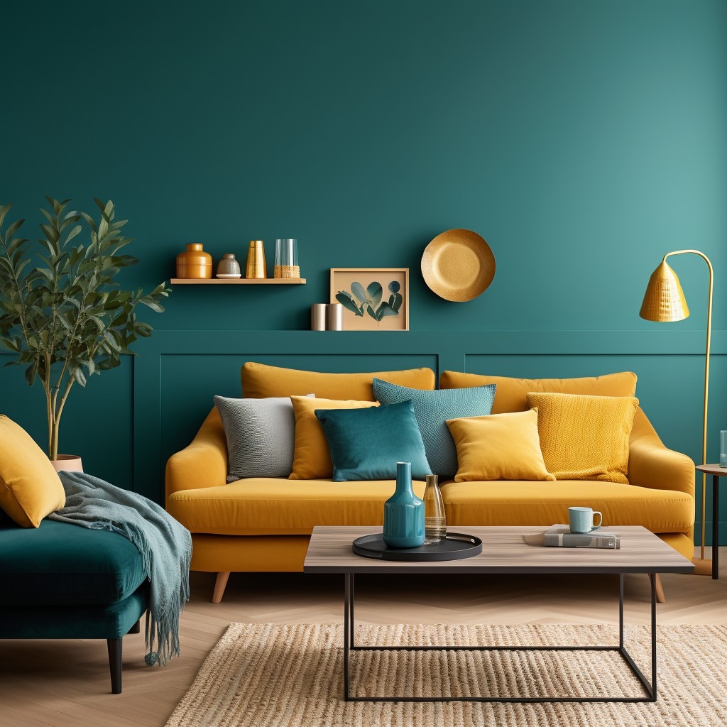 Teal with Mustard Yellow Colour Combination