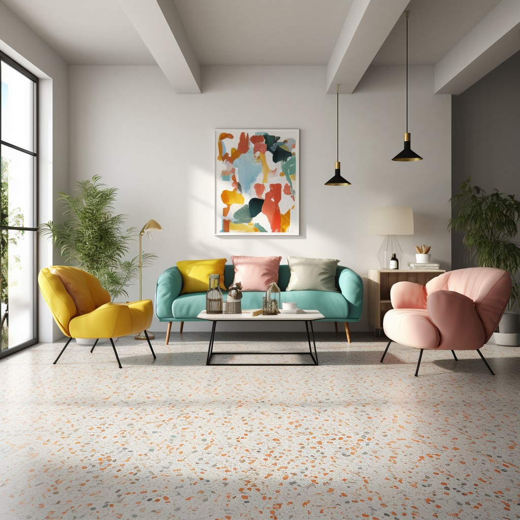 Terrazzo Style Floor Tiles Design for Home