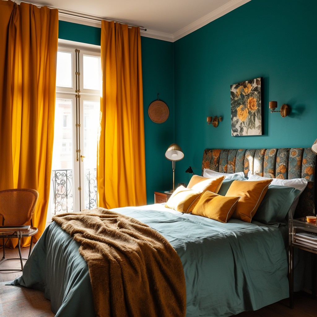 Turquoise and Mustard Colour Combination