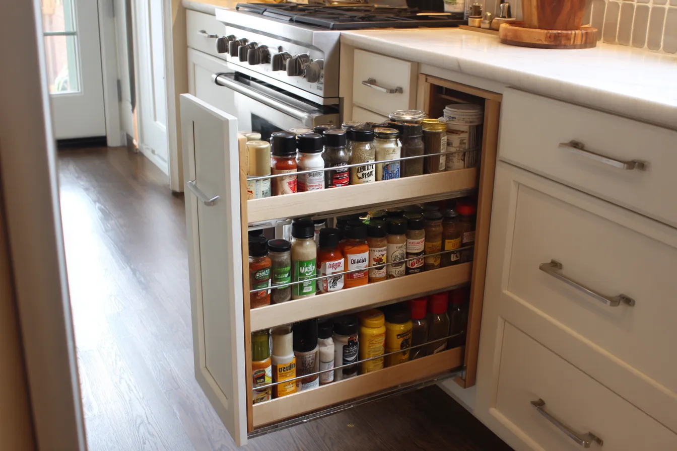 Add a Pull-Out Pantry Unit in small kitchen Add a Pull-Out Pantry Unit small simple kitchen design