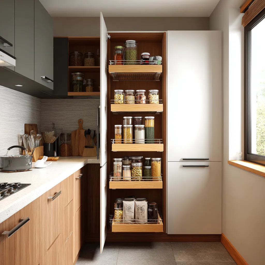 Add Pull-Out Pantry Units- Small Modular Kitchen Design Ideas