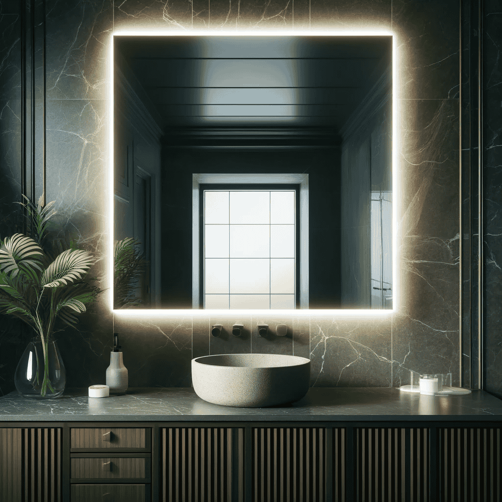 ''Backlit Bathroom Mirror - Home Lighting Design