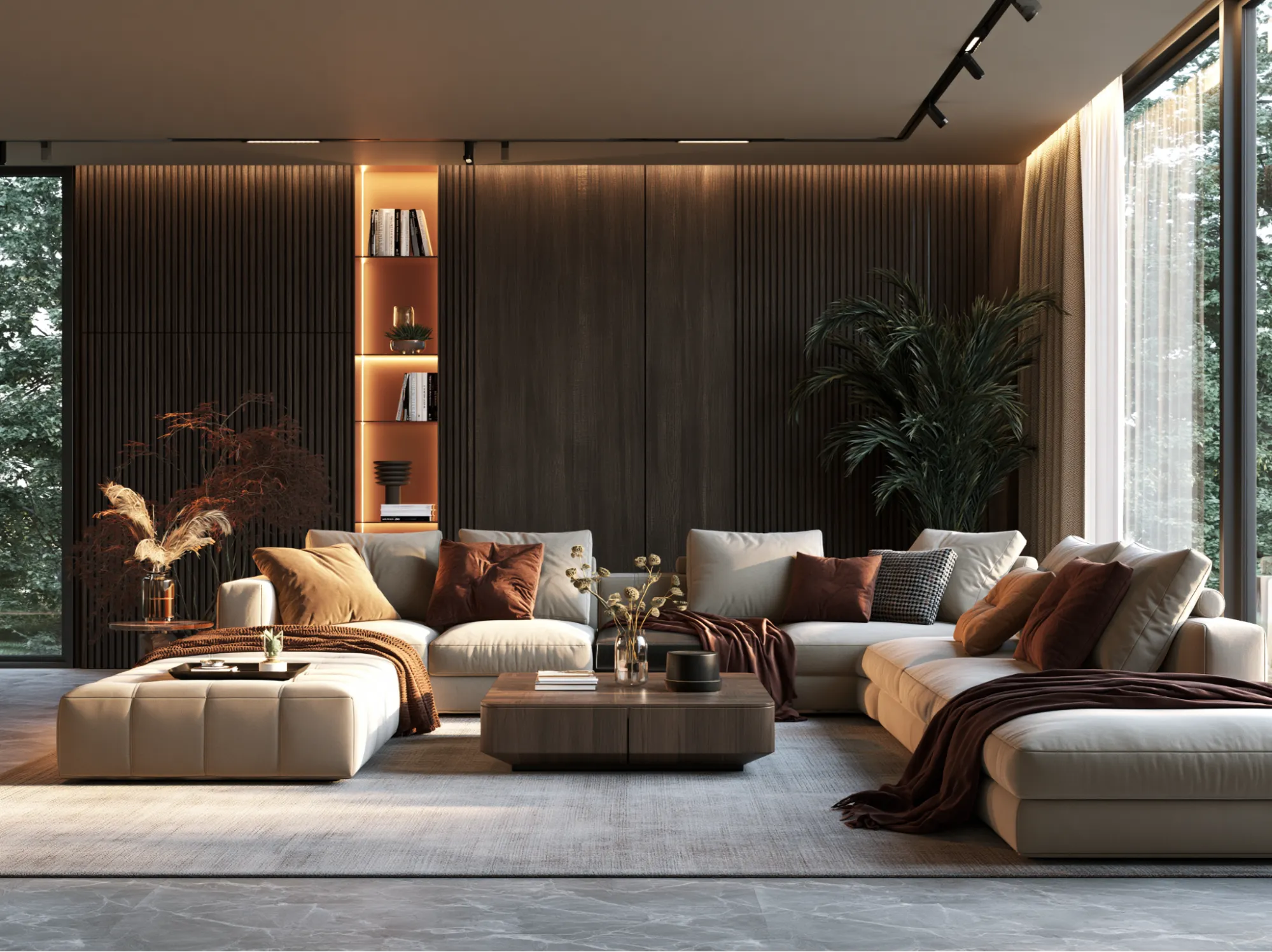 Beige and Chocolate Brown Wood Colour Combination