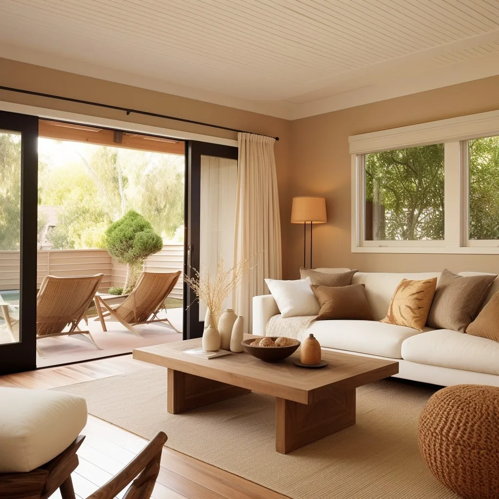 Beige and Light Wood Colour Combination