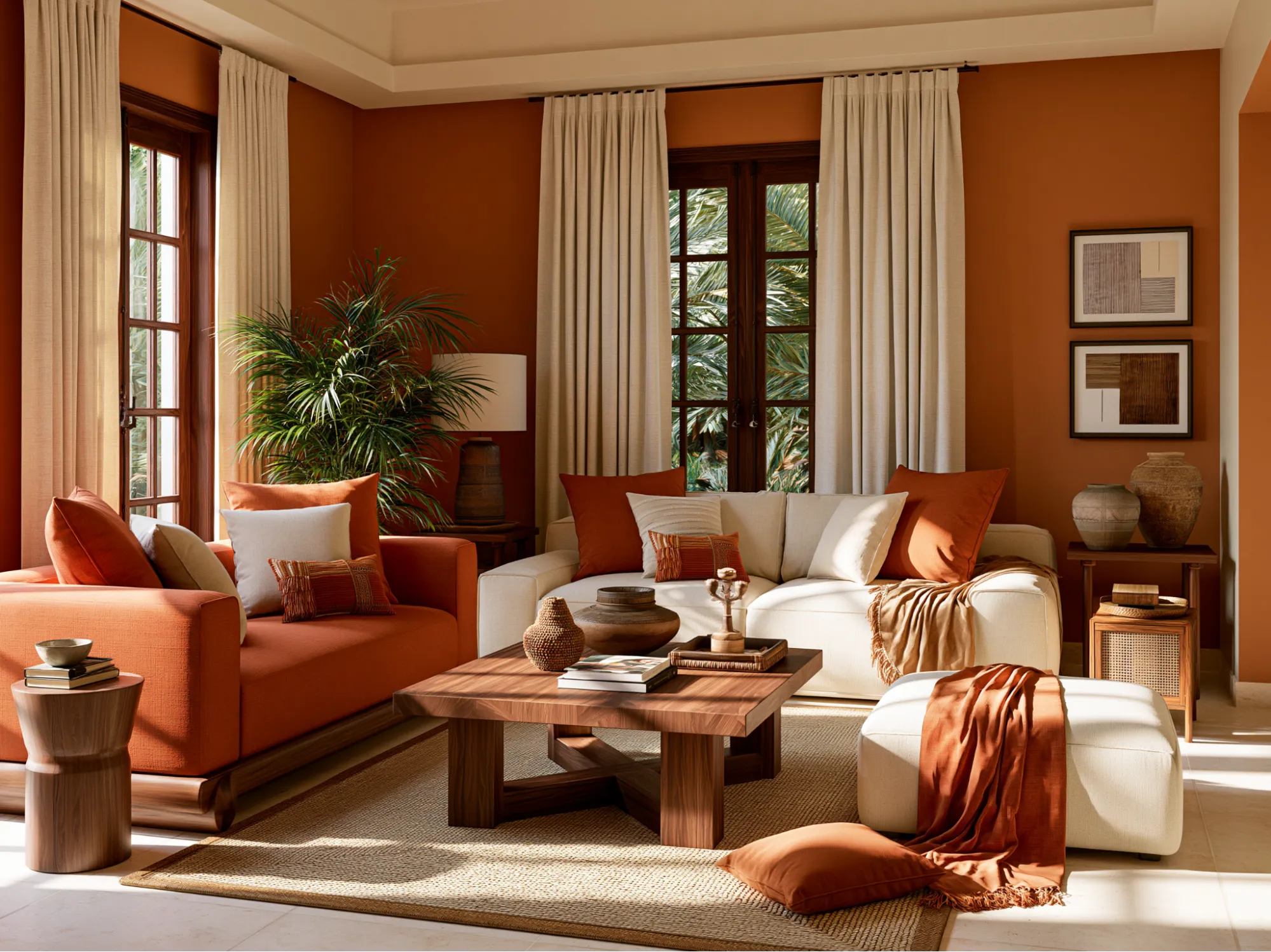 Beige and Rust Orange Colour Combination