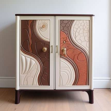 Brown and Cream Colour Combination for Cabinet
