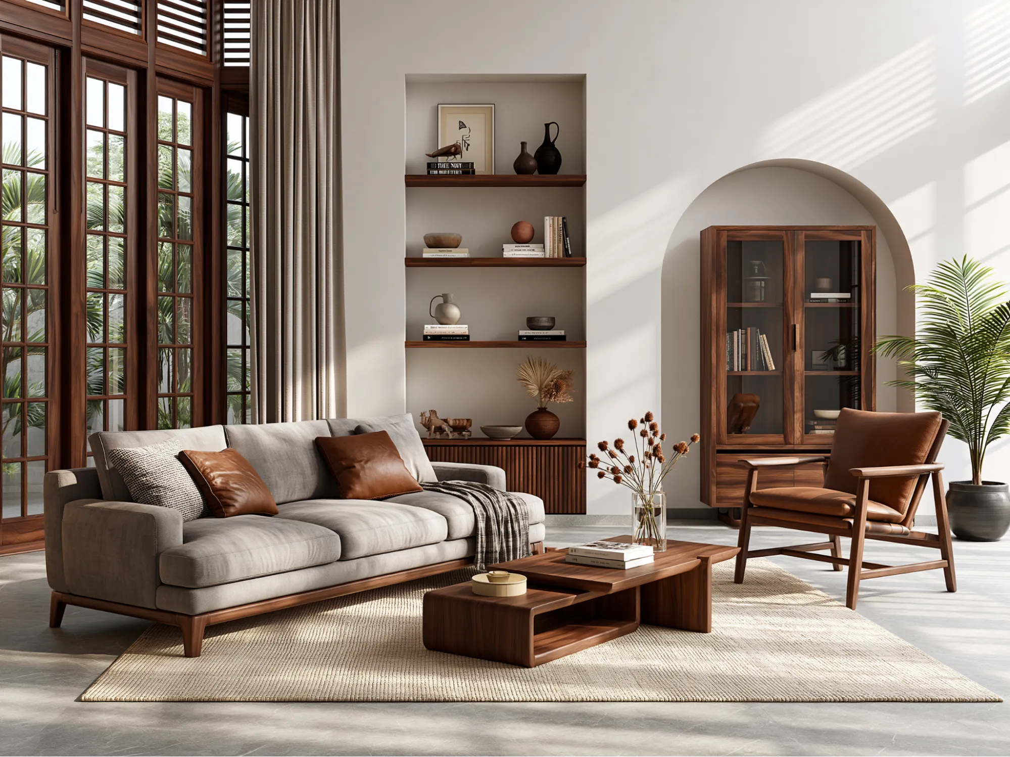 Brown, Grey and White Living Room Ideas