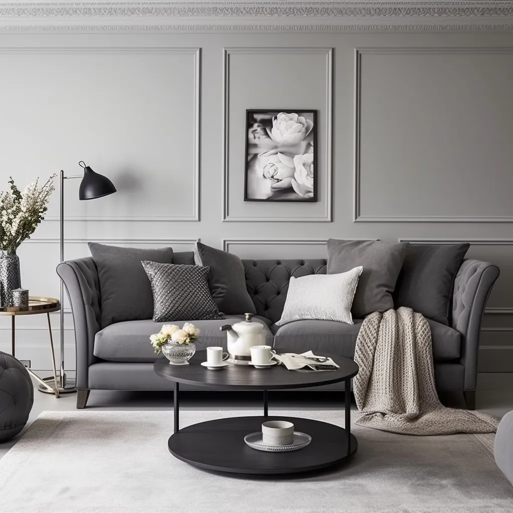 Choose Grey Furniture for Grey and White Living Room Combination