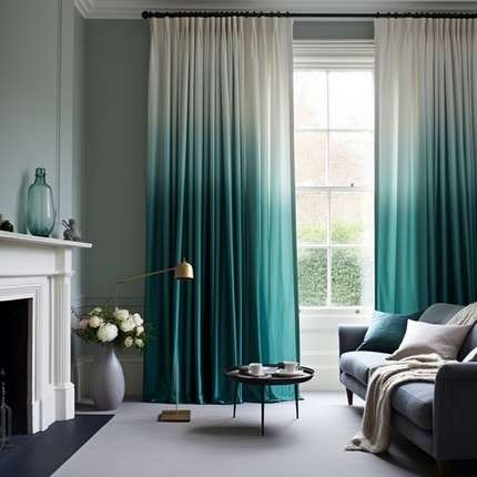 Colour Blocking Curtains- Window Treatment Design Ideas