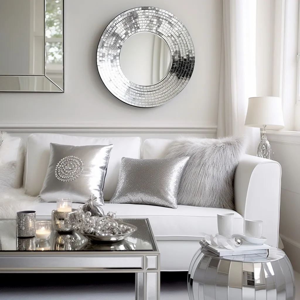 Consider Metallic Accents- Grey and White Living Room Ideas