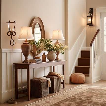 Cream and Brown Colour Combination for Entryway