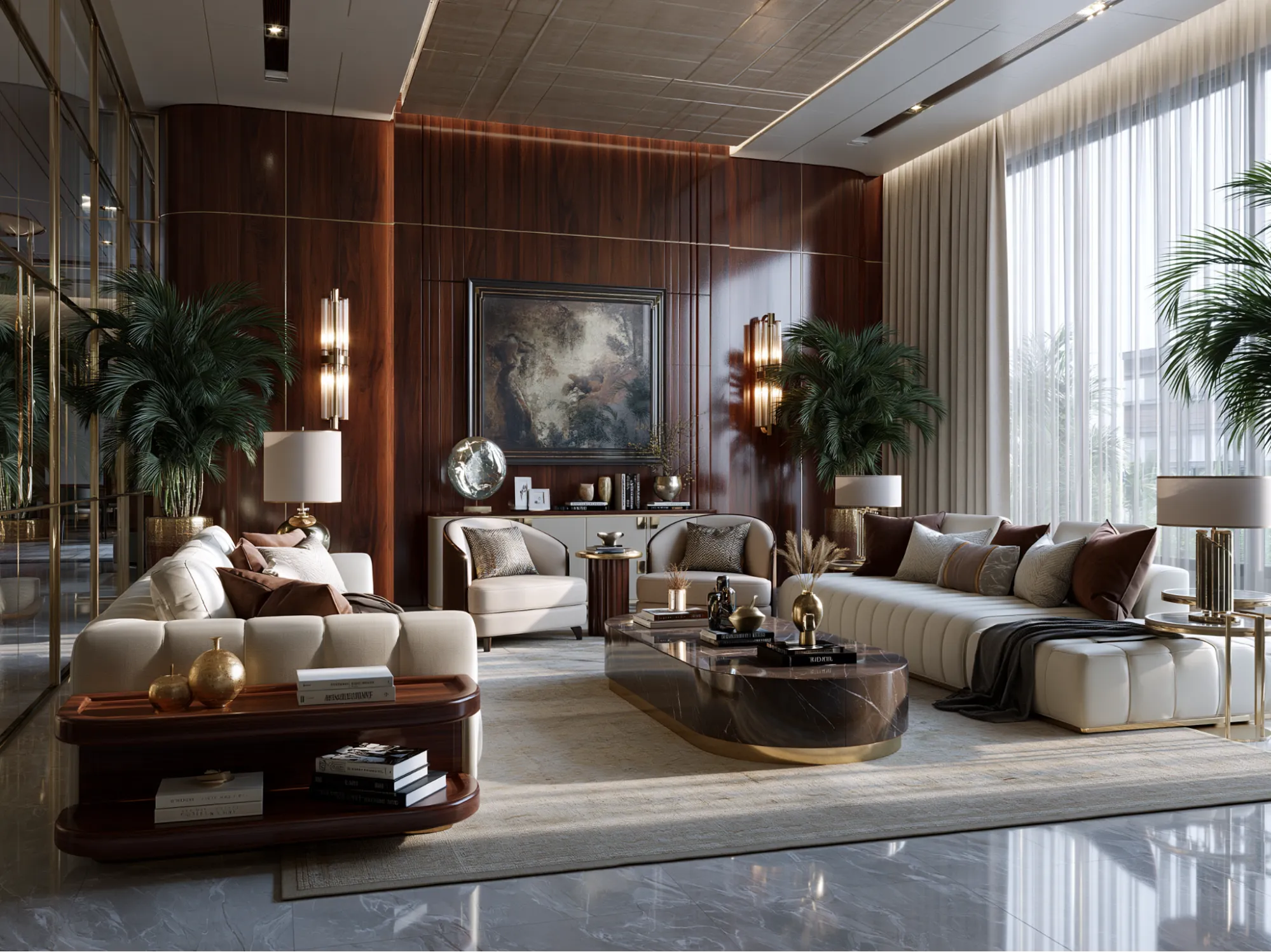 Cream and Espresso Brown Wood Colour Combination