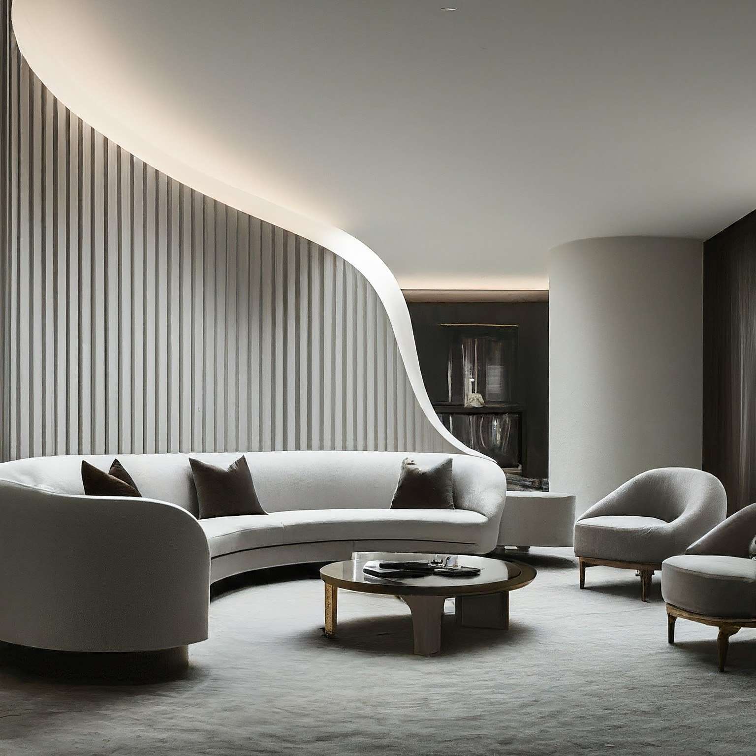 Curved Pop - Living Room Simple Pop Design