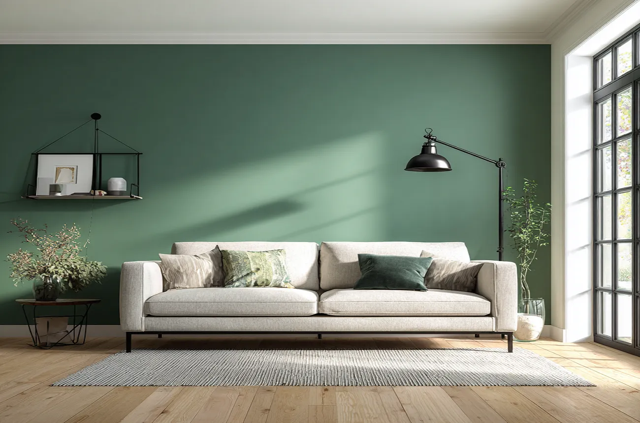 Dark Pista Green Colour Shade for Wall