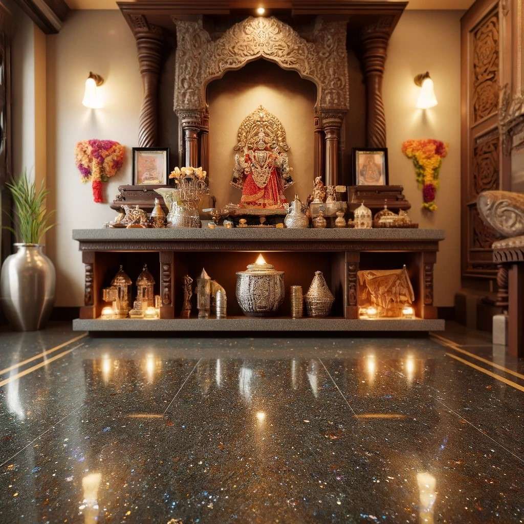 Dynamic Granite Pooja Room Tiles Design