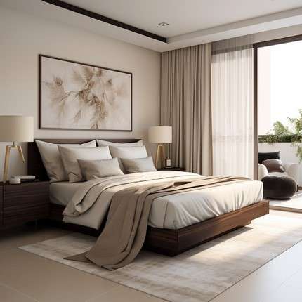Elegant Brown and Cream Colour Combination for Bedroom