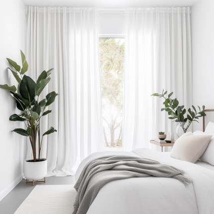 Gauzy White Curtains- Bedroom Window Treatments