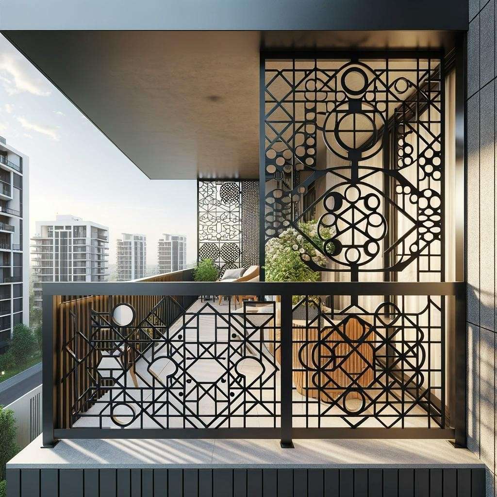 Geometrical Balcony Cover Grill Design