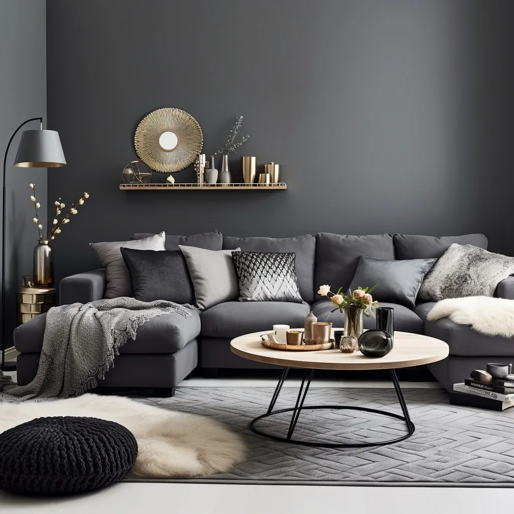 Go for Different Shades of Grey for Modern Grey and White Living Room